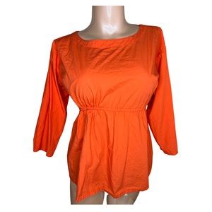 Large Orange Gap Maternity Top.